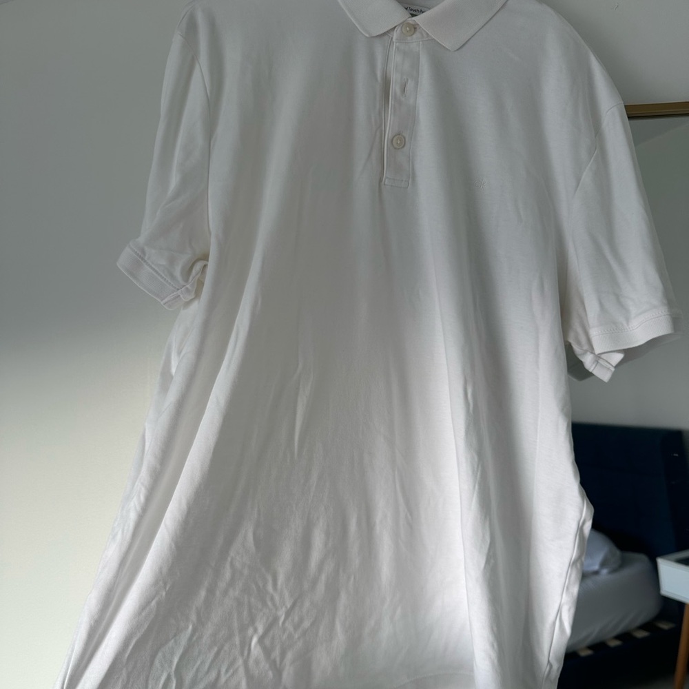 Classic Calvin Klein White Polo Shirt